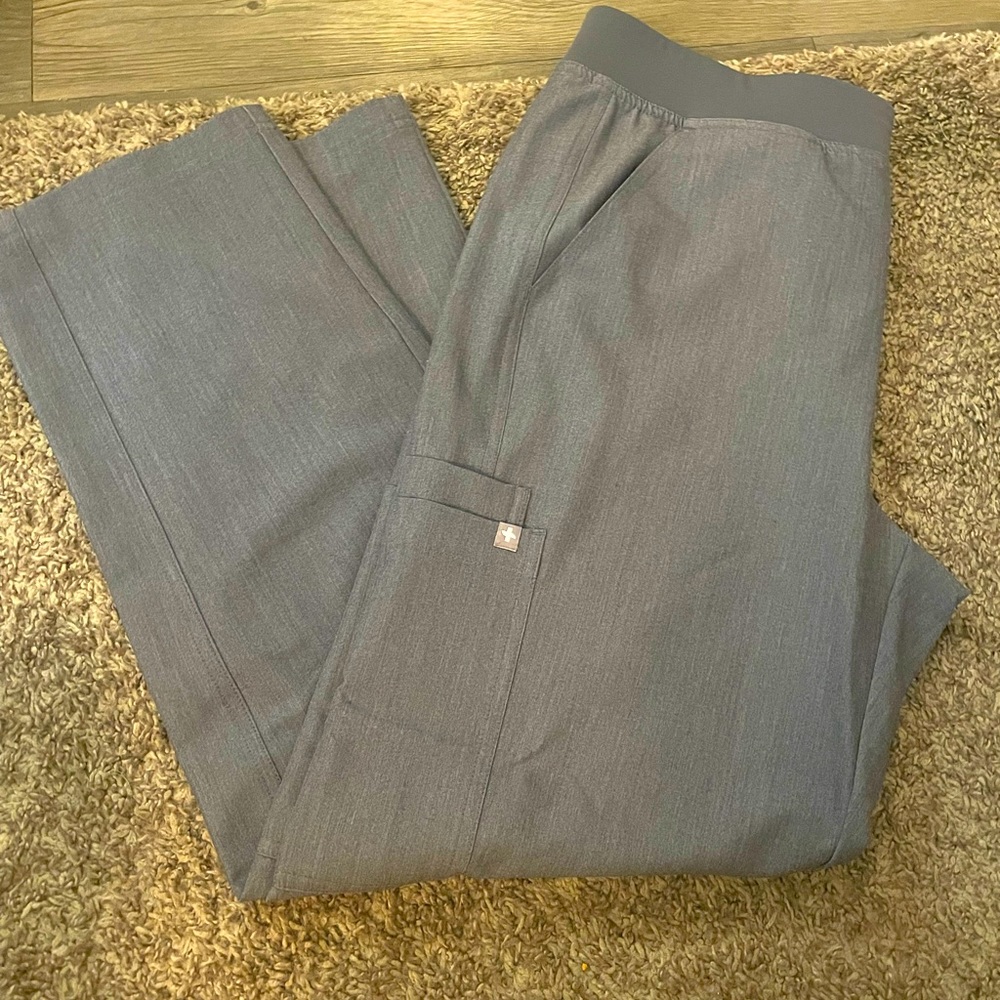 Grey Axim Figs Cargo Scrub Pants